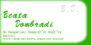 beata dombradi business card